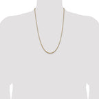 14K Yellow Gold Solid Box Chain Necklace 2.5mm