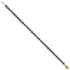14k 4-5mm Black Near-Round Freshwater Cultured Pearl 7.5 inch Bracelet