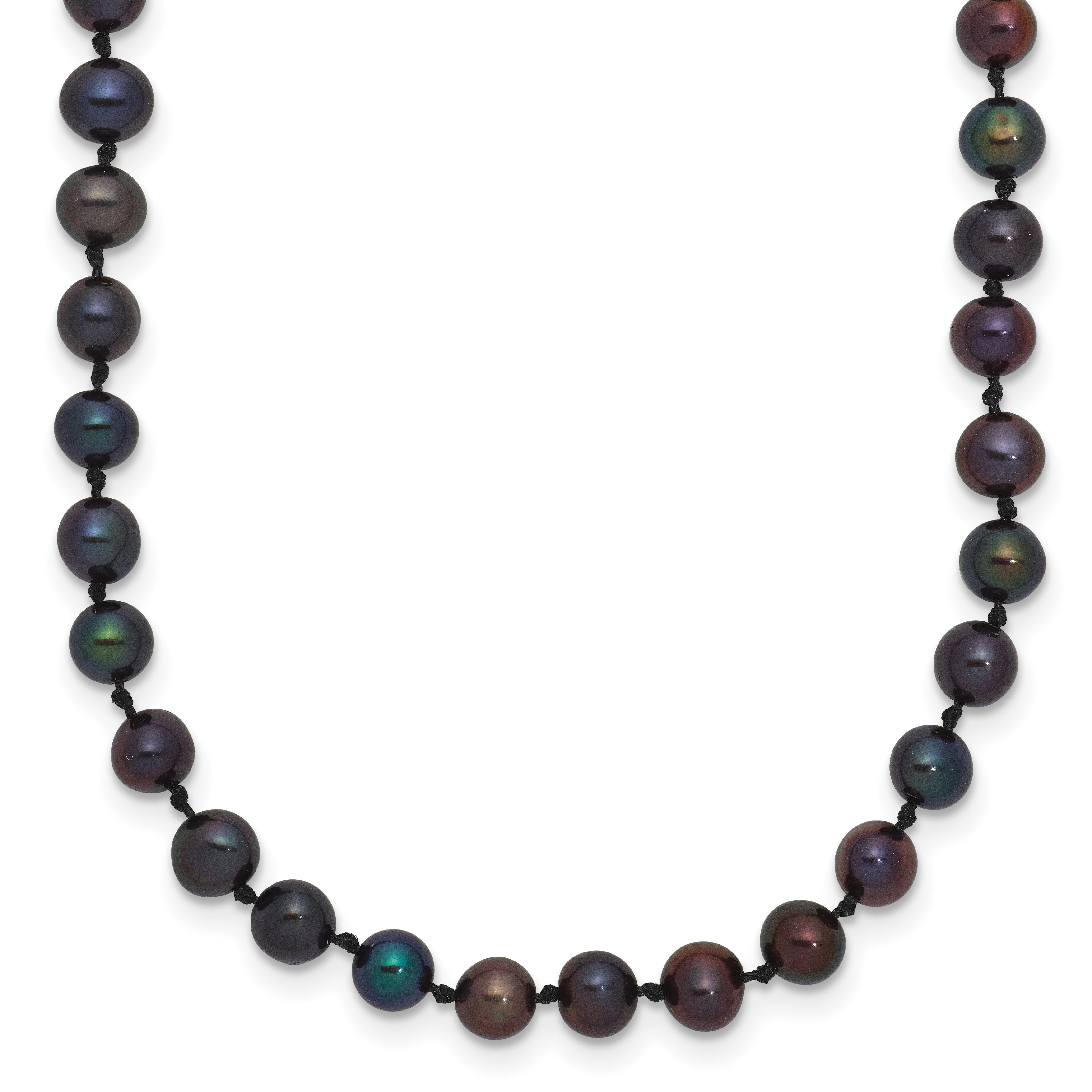14k 4-5mm Black Near-Round Freshwater Cultured Pearl 20 inch Necklace