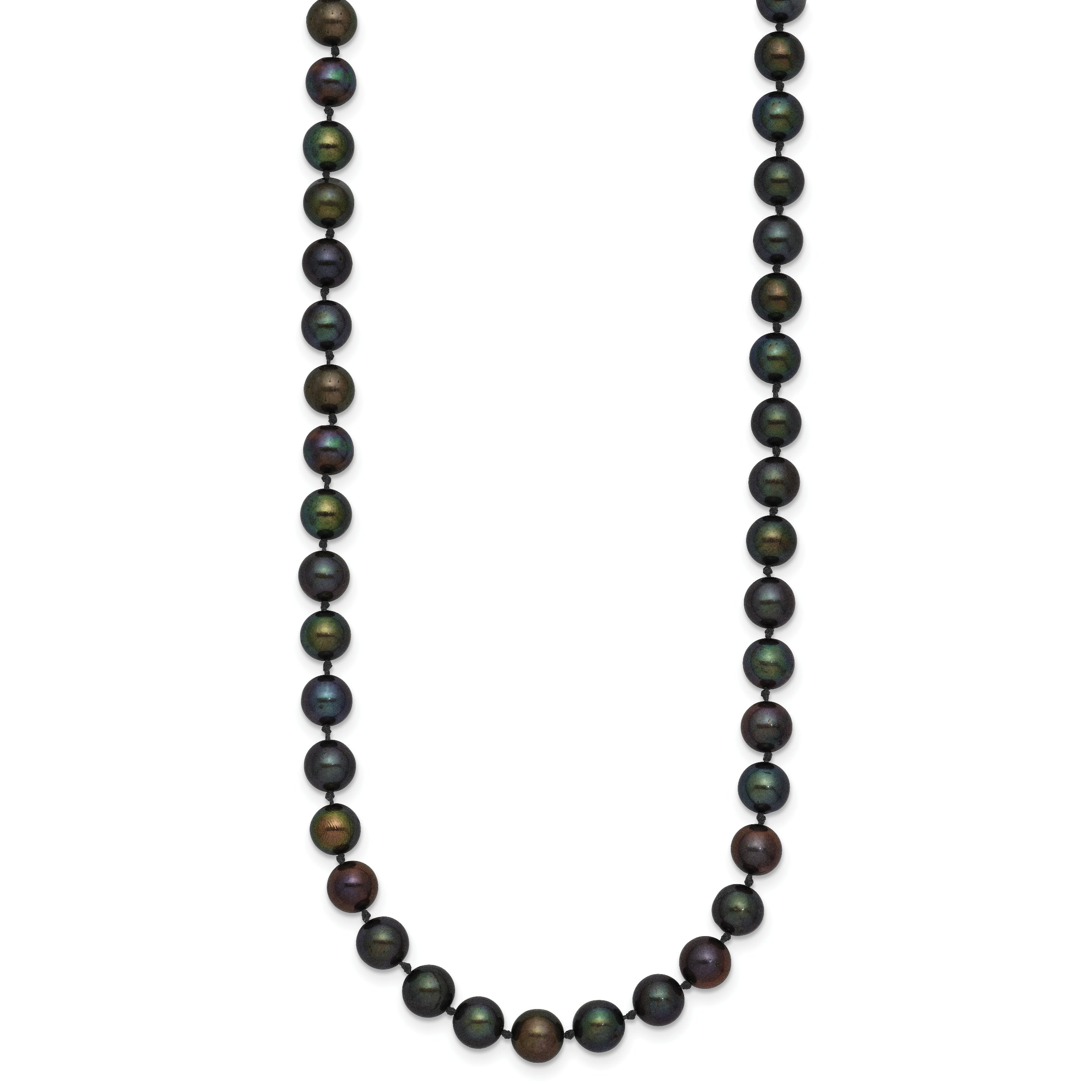 14k 5-6mm Black Near-Round Freshwater Cultured Pearl 24 inch Necklace