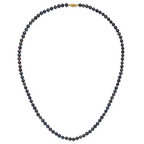 14k 5-6mm Black Near-Round Freshwater Cultured Pearl 24 inch Necklace