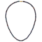 14k 6-7mm Black Near-Round Freshwater Cultured Pearl 24 inch Necklace