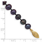14k 6-7mm Black Near-Round Freshwater Cultured Pearl 7.5 inch Bracelet