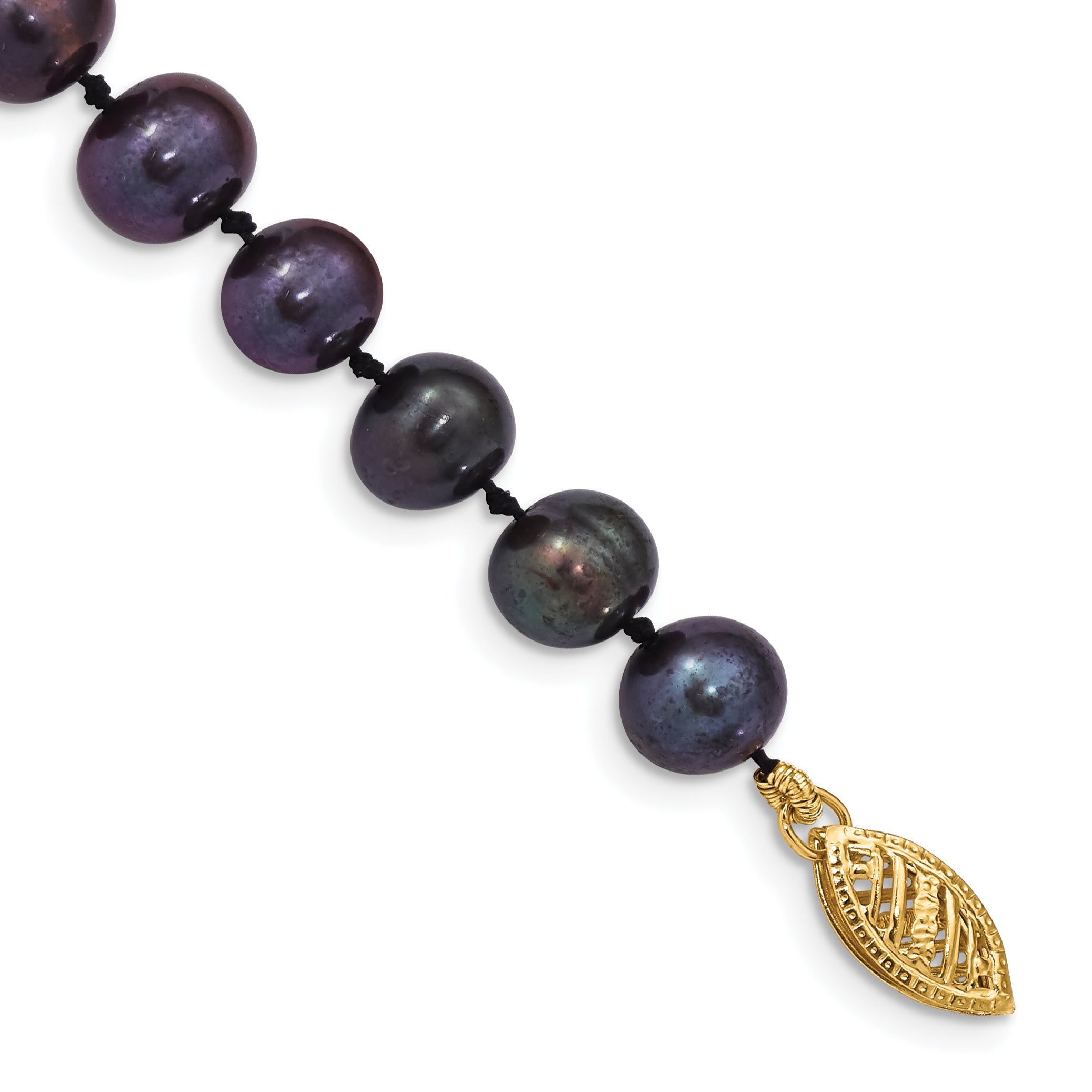 14k 6-7mm Black Near-Round Freshwater Cultured Pearl 7.5 inch Bracelet Main image