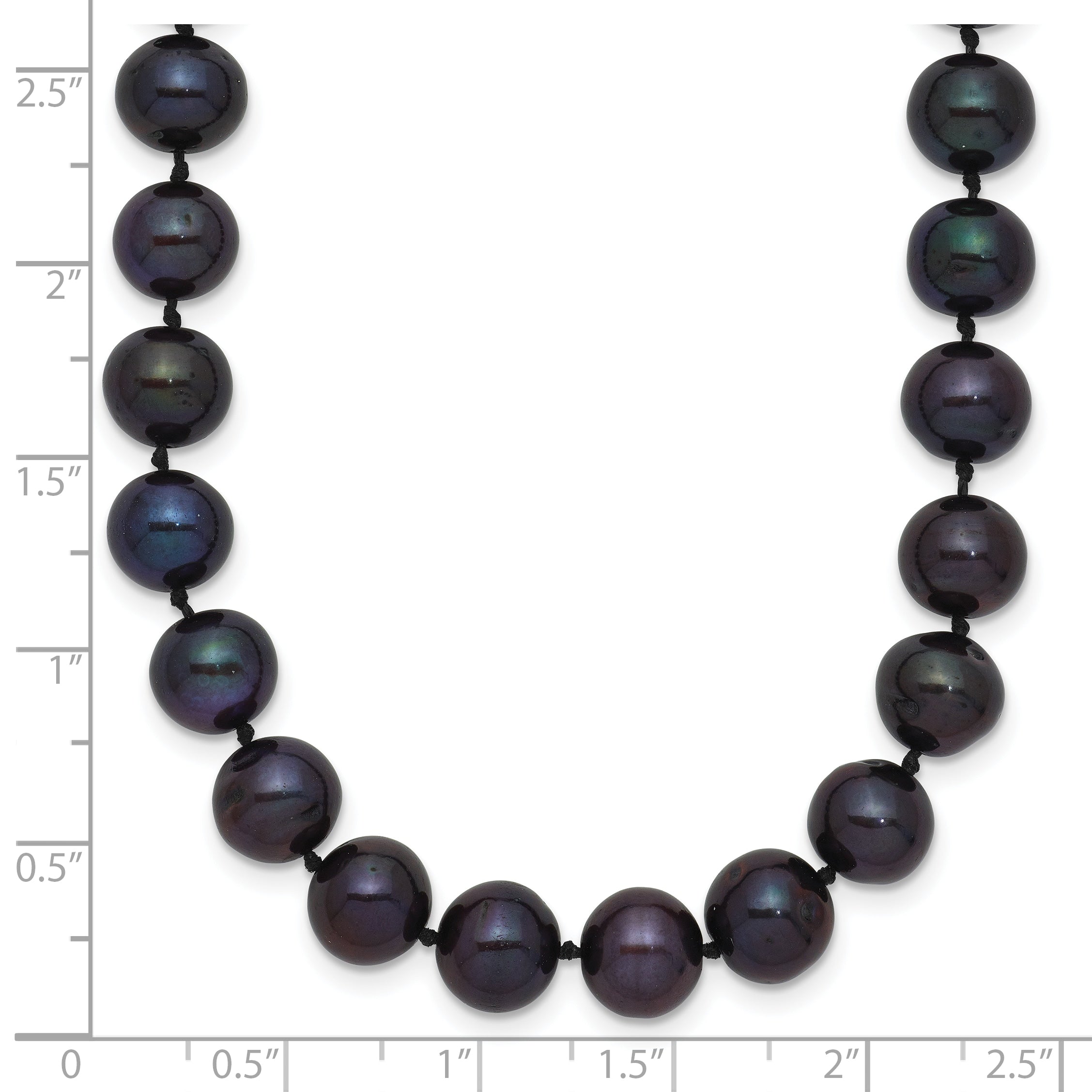 14k 7-8mm Black Near-Round Freshwater Cultured Pearl 24 inch Necklace
