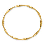 14K Polished Twisted Hinged Bangle