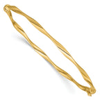 14K Polished Twisted Hinged Bangle
