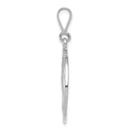 14k White Gold Praying Hands & Serenity Prayer Pendant