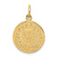 14K Yellow Gold Polished and Satin COMMUNION Round Disc Charm