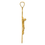 14K Satin Diamond-Cut Crucifix Pendant