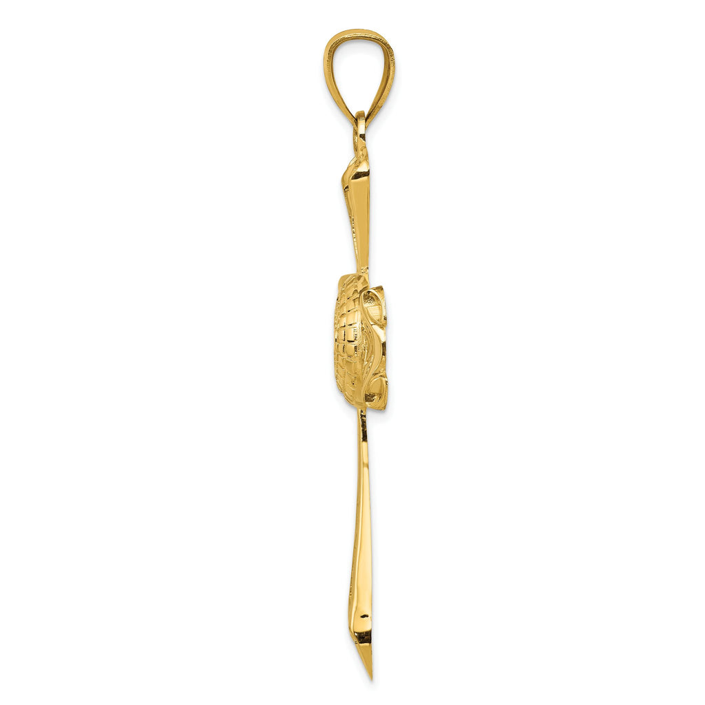 Large Celtic Cross Pendant in 14K Yellow Gold, 65mm Textured - Sophia Jewelers