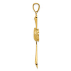 Large Celtic Cross Pendant in 14K Yellow Gold, 65mm Textured - Sophia Jewelers