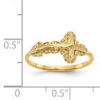 10k Diamond-Cut Crucifix Ring