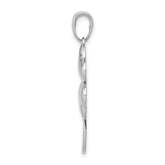 14K White Gold Polished 4-Leaf Clover Charm