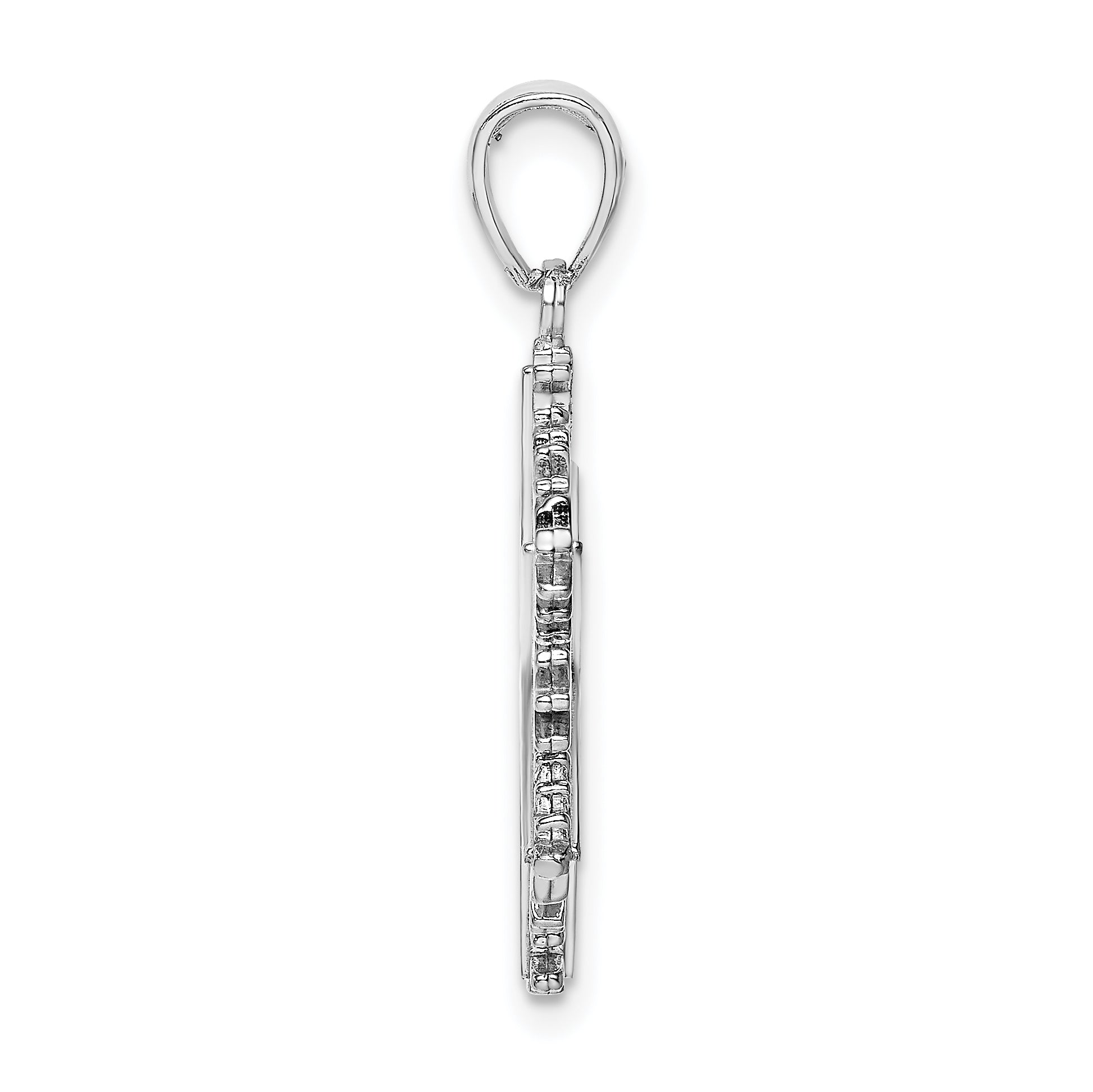 14k White Gold Polished Snowflake Pendant Secondary image