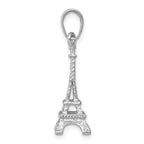 14k White Gold Solid Polished 3-D Eiffel Tower Charm - Sophia Jewelers