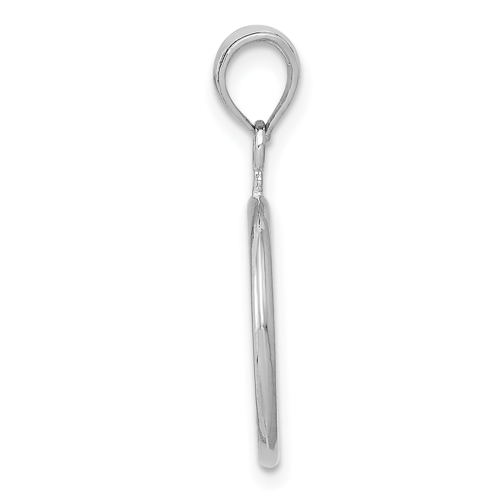 14k White Gold 3-D Polished Peace Sign Charm - Sophia Jewelers