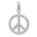 14k White Gold 3-D Polished Peace Sign Charm - Sophia Jewelers