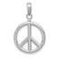 14k White Gold 3-D Polished Peace Sign Charm - Sophia Jewelers