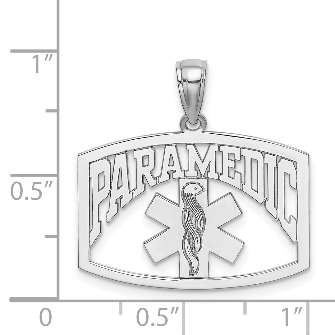 14K White Gold Cut-Out PARAMEDIC Charm - Sophia Jewelers
