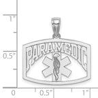 14K White Gold Polished Out PARAMEDIC Charm