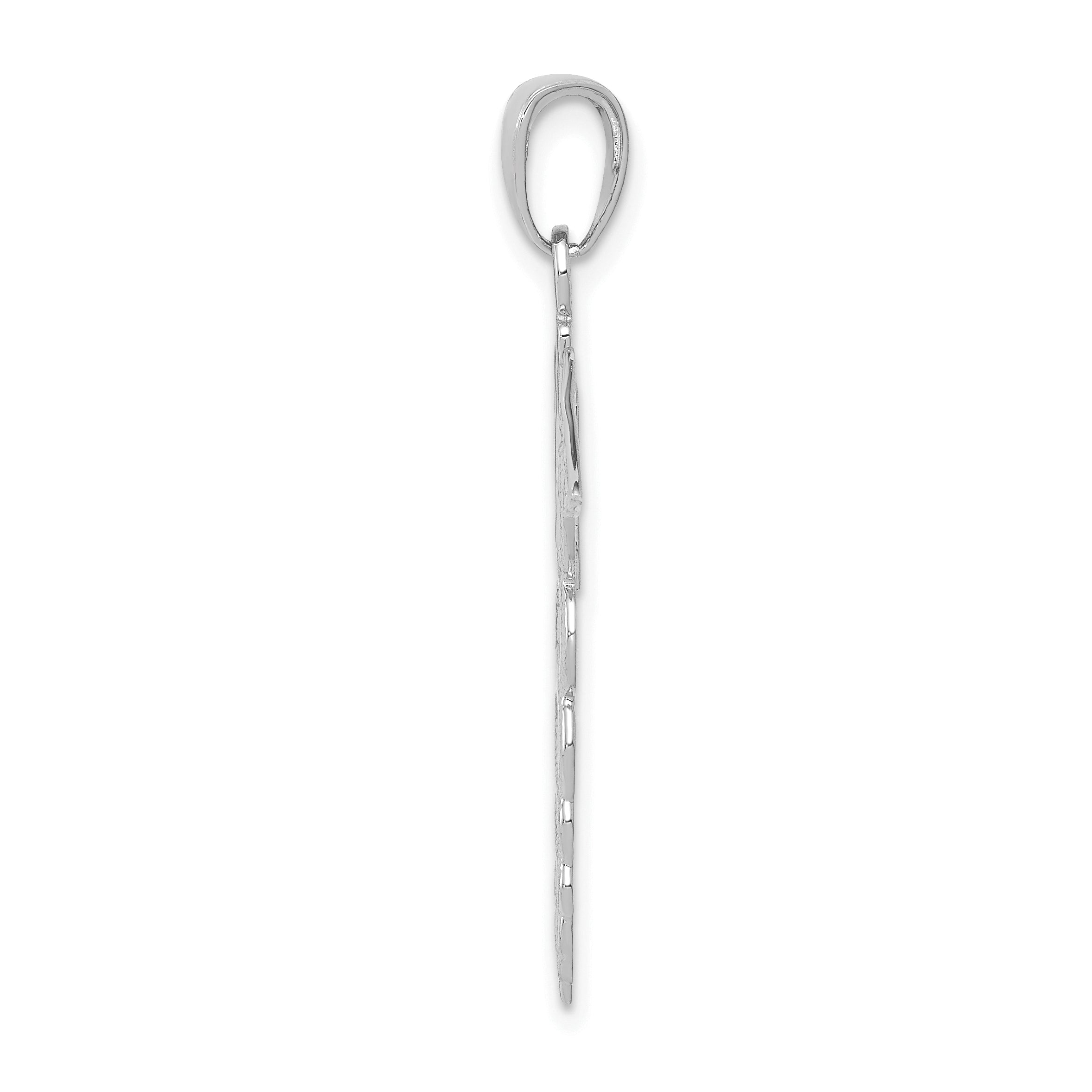 14k White Gold Caduceus Pendant Secondary image