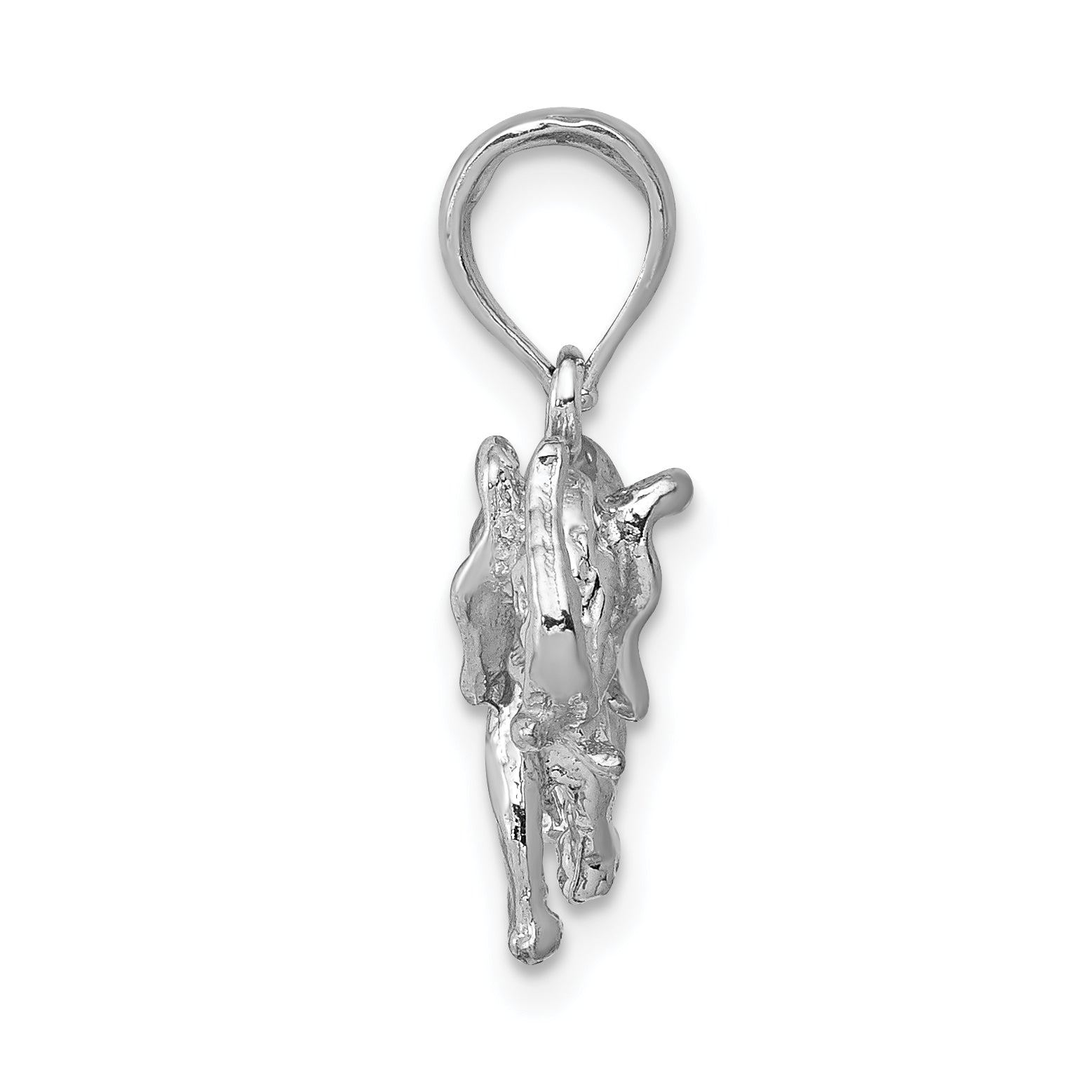 14k White Gold Polished 3-D Elephant Pendant Secondary image