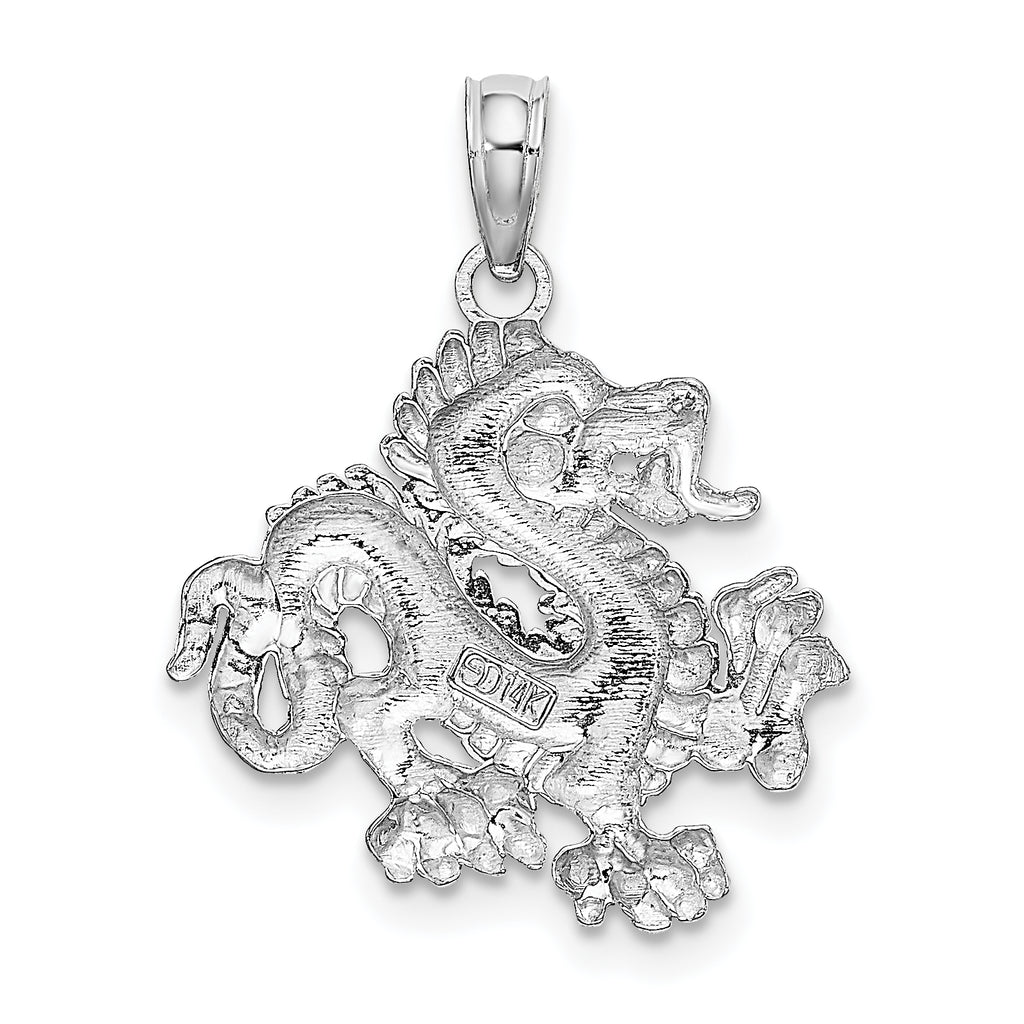 14K White Gold Small Dragon Charm - Sophia Jewelers