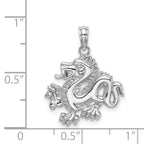 14K White Gold Small Dragon Charm - Sophia Jewelers