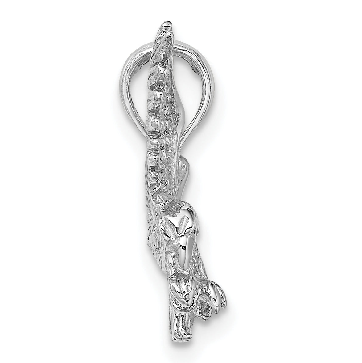 14K White Gold Textured Eagle Landing Charm Secondary image
