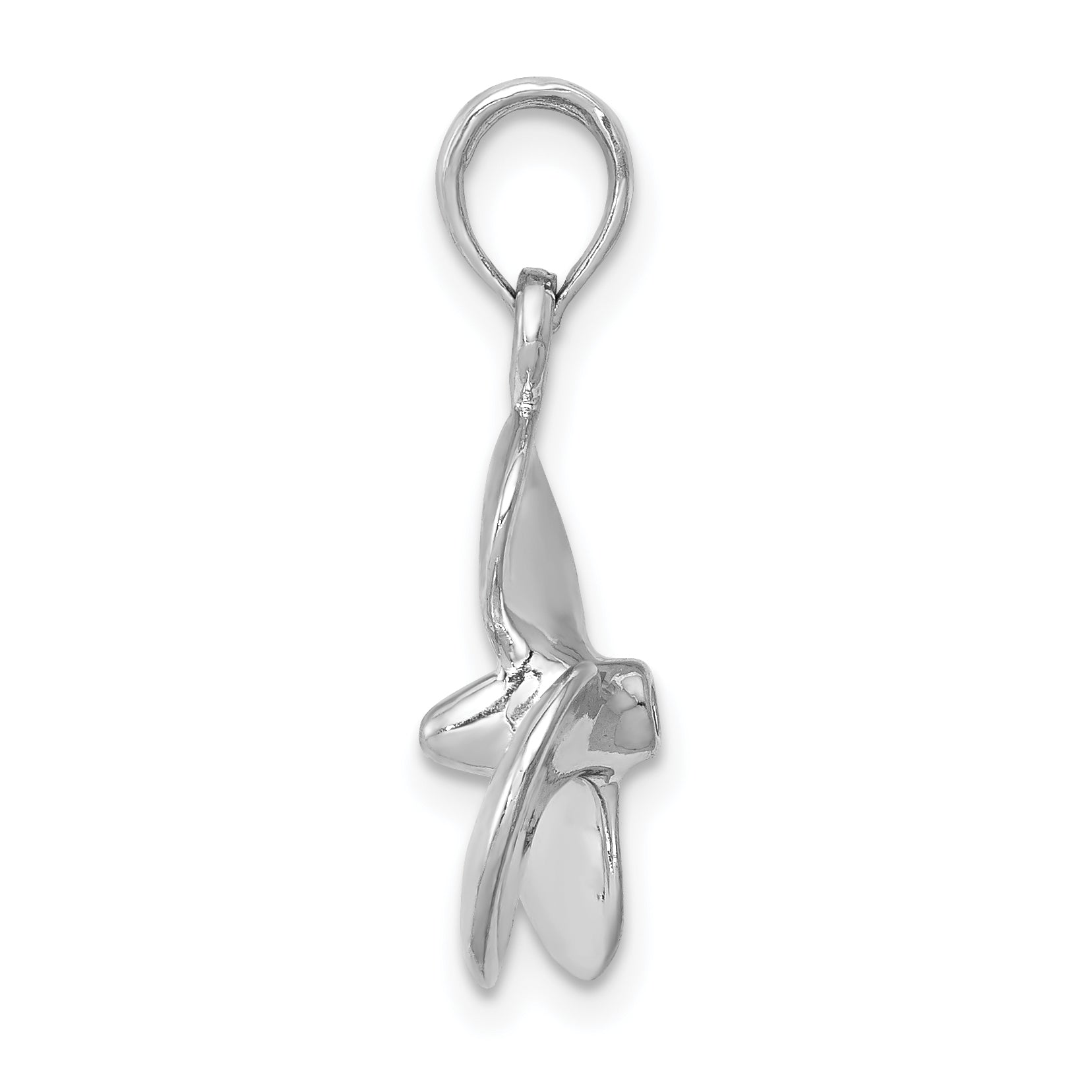 14K White Gold Polished 3-D Propeller Pendant Secondary image