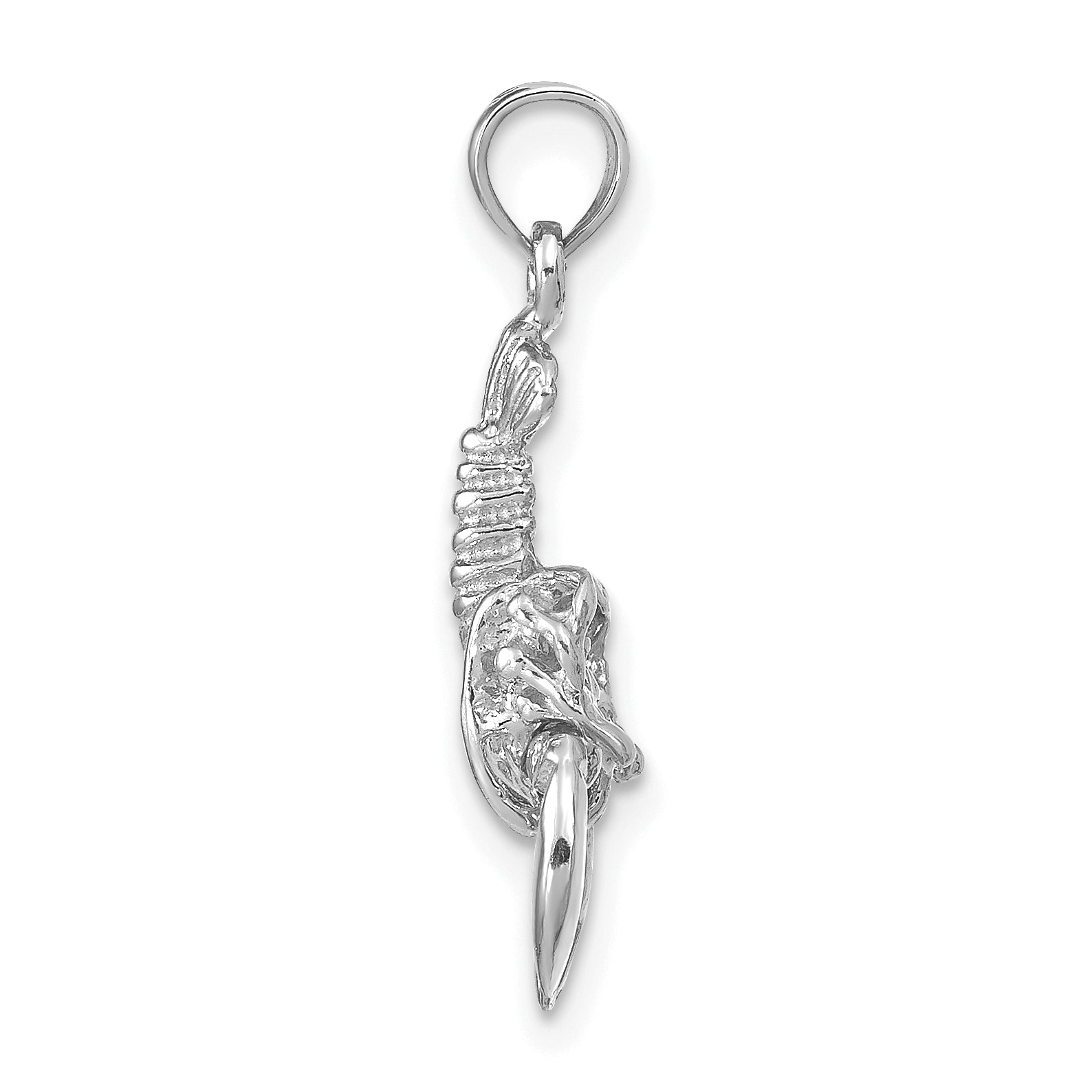 14k White Gold Moveable Lobster Pendant Secondary image