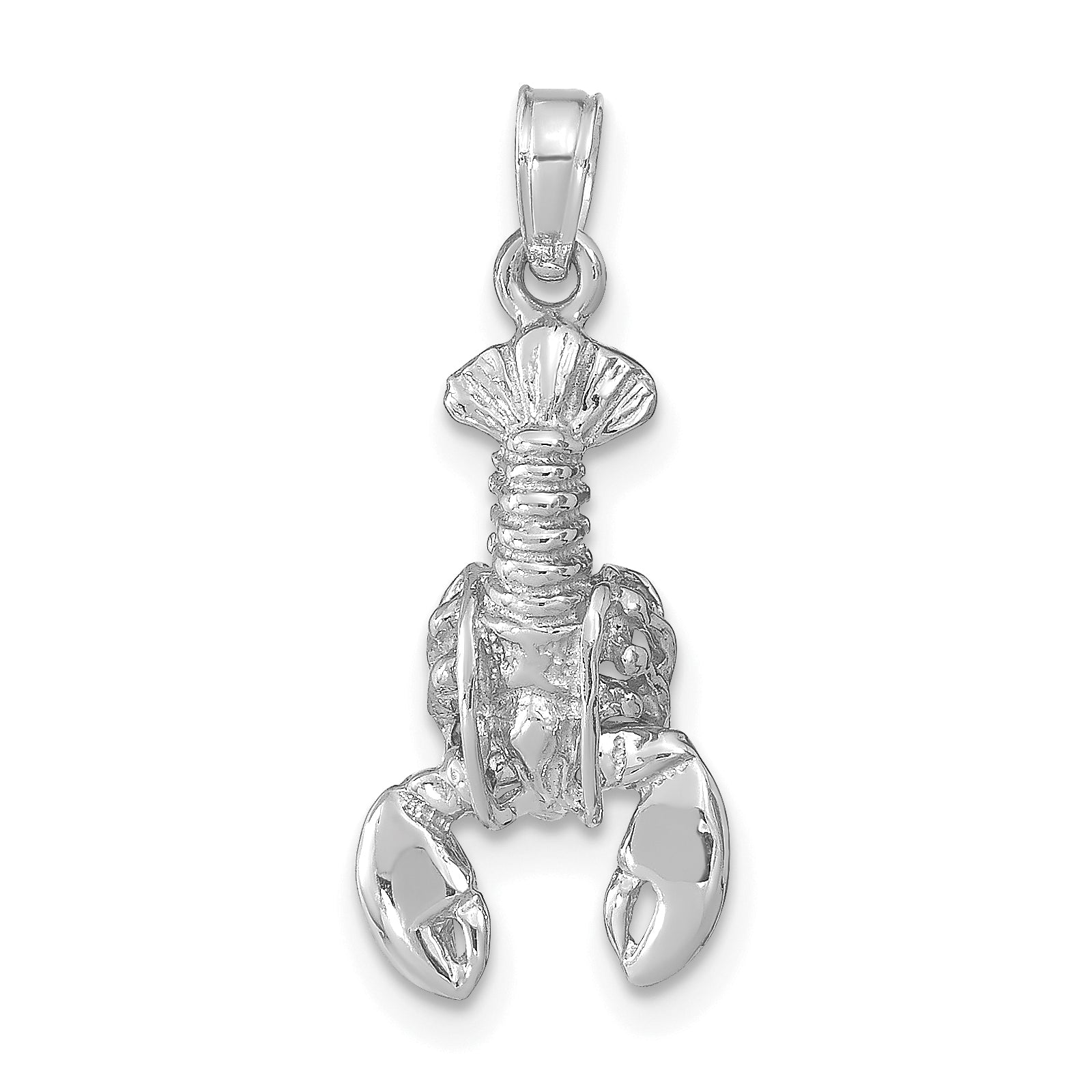 14k White Gold Moveable Lobster Pendant Main image