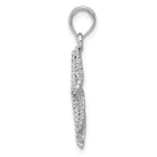 14k White Gold Polished Open-Backed Starfish Pendant