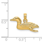 14k Solid Polished 3-Dimensional Mallard Charm