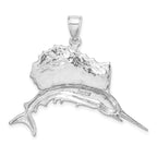 14K White Gold Polished Sailfish Charm - Sophia Jewelers