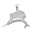 14K White Gold Polished Sailfish Charm - Sophia Jewelers
