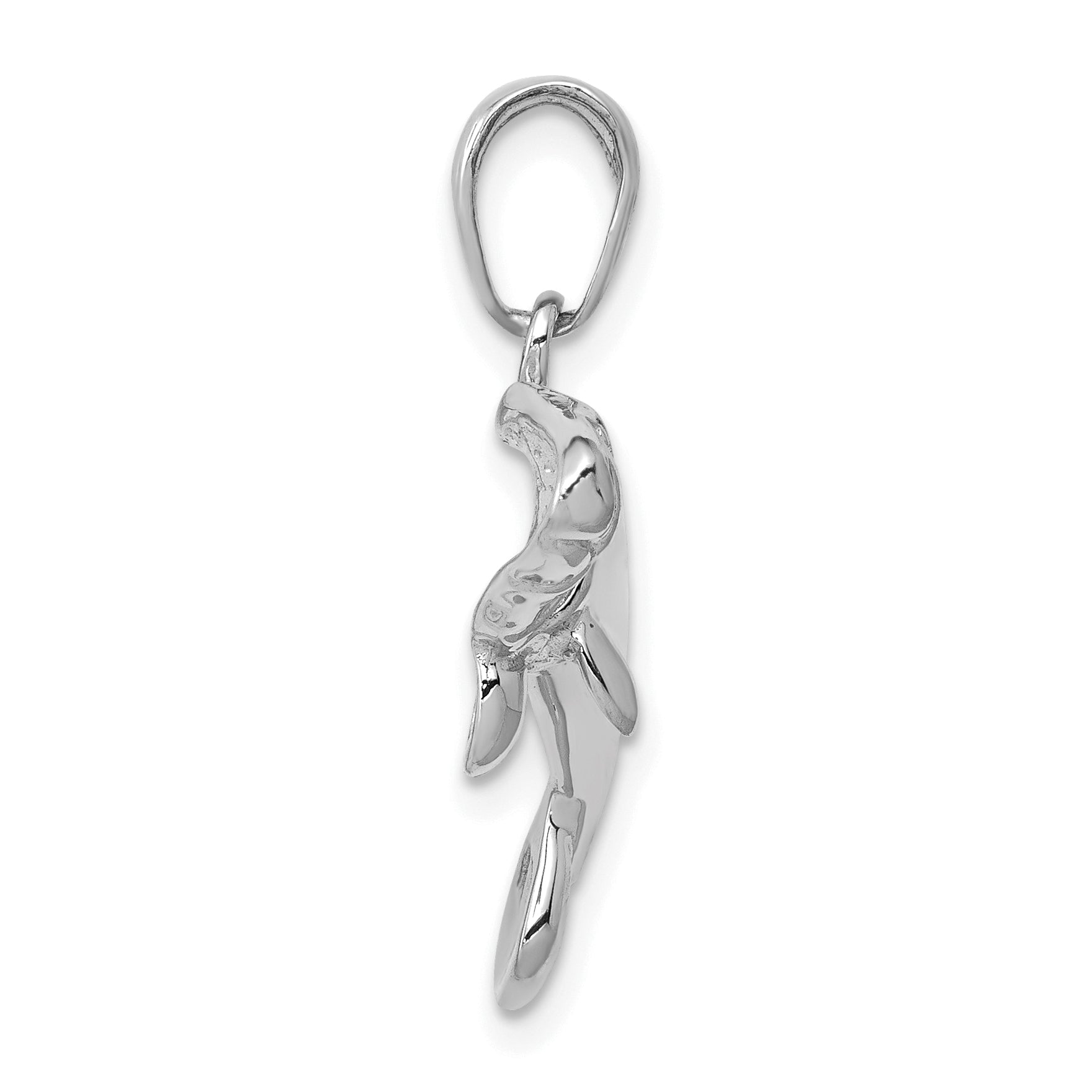 14K White Gold Solid Polished Manatee Pendant Secondary image