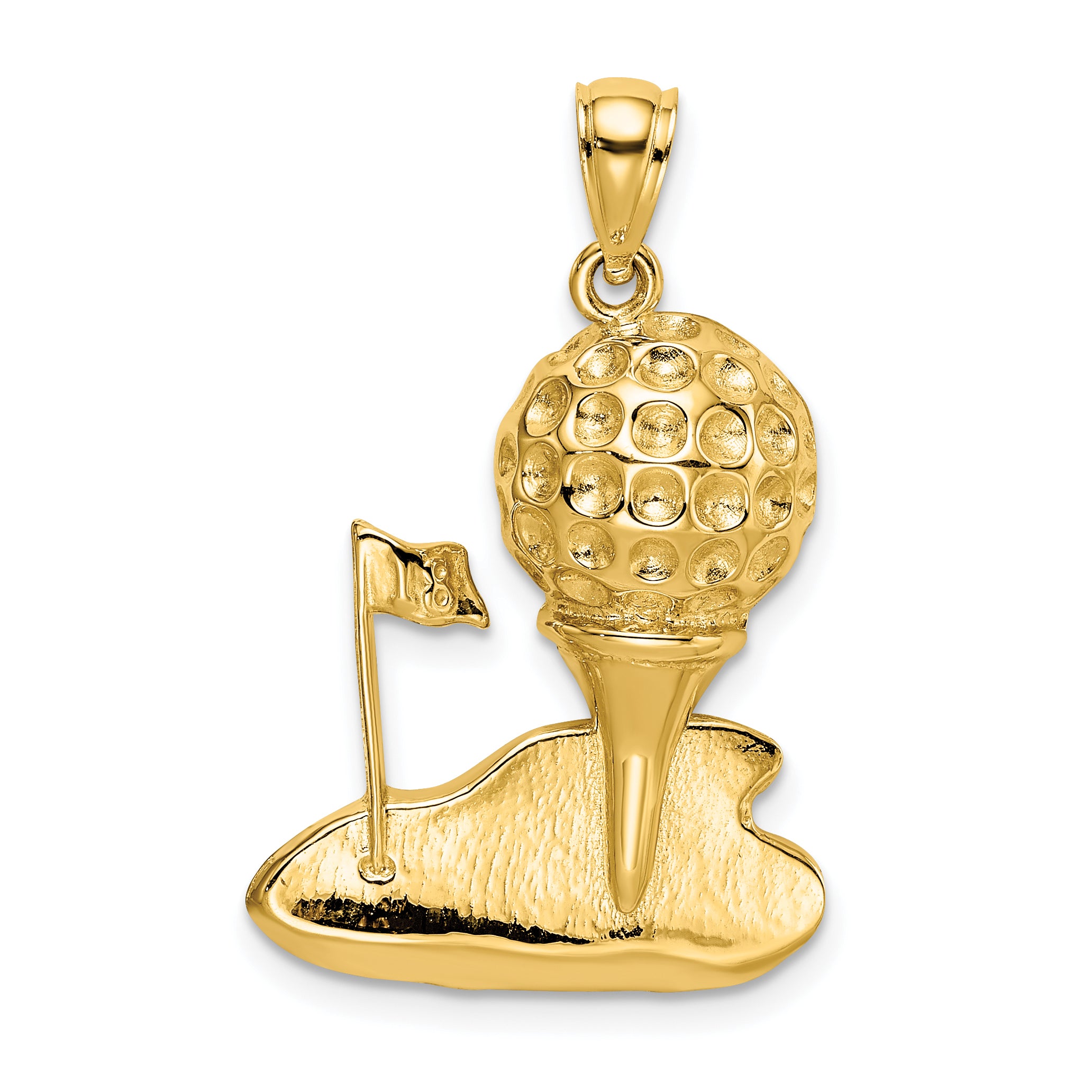 14k Solid Polished Open-Backed Golf Charm Main image