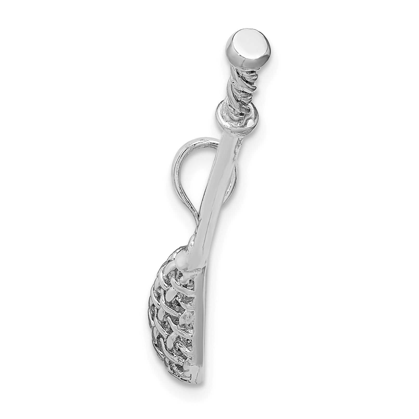 14K White Gold 3-D Lacrosse Stick Charm Secondary image