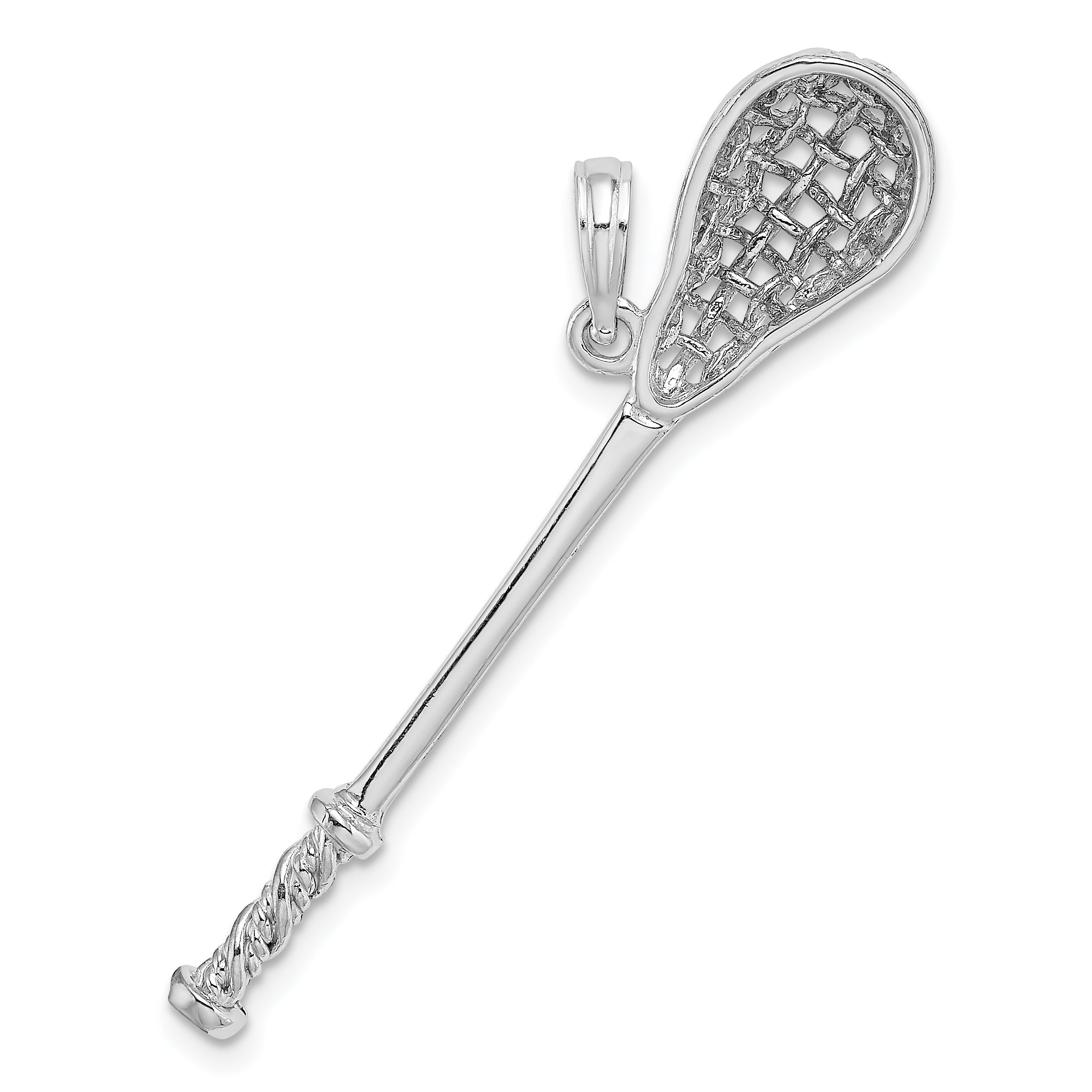 14K White Gold 3-D Lacrosse Stick Charm Main image