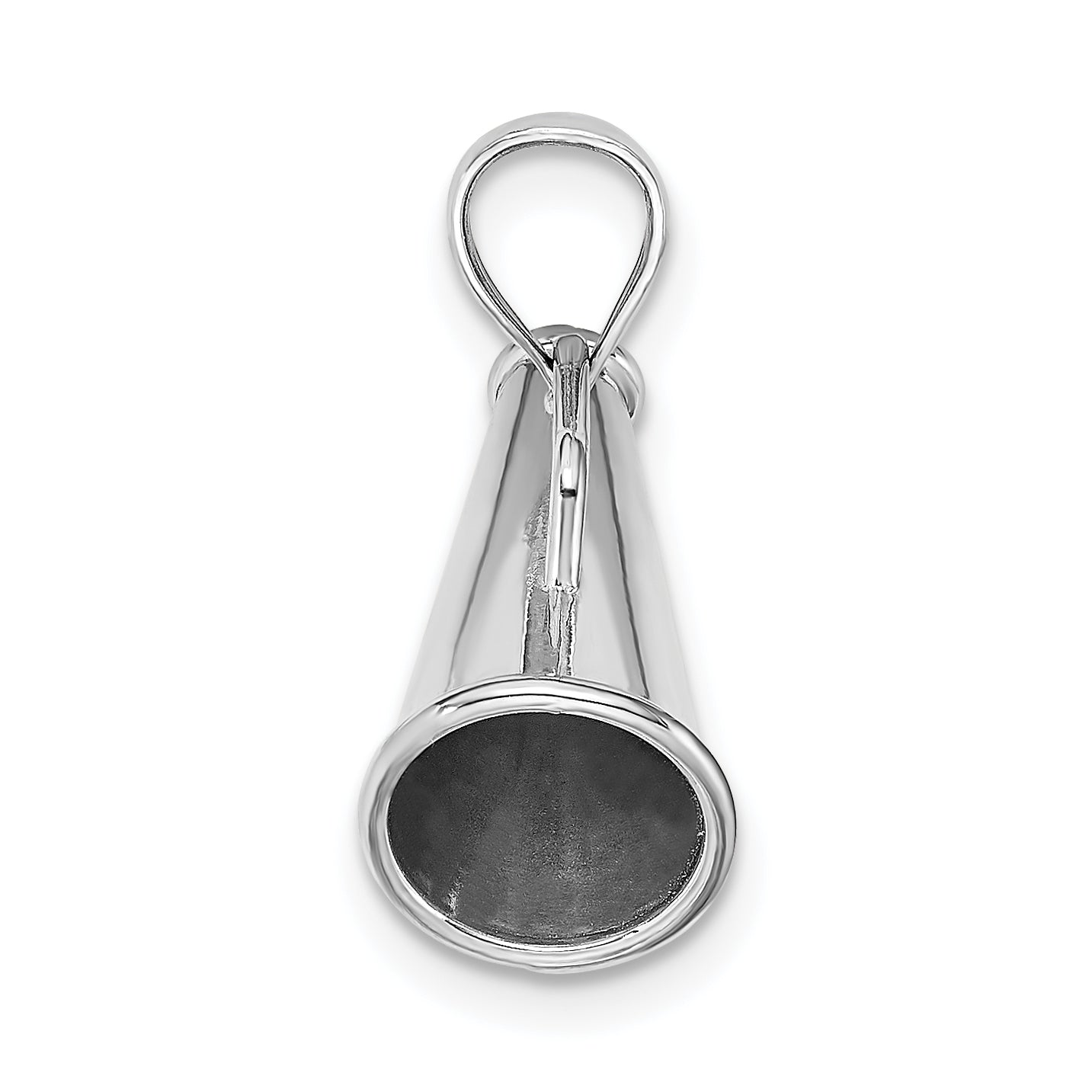 14K White Gold 3-D Megaphone Charm - Sophia Jewelers