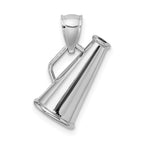 14K White Gold 3-D Megaphone Charm - Sophia Jewelers