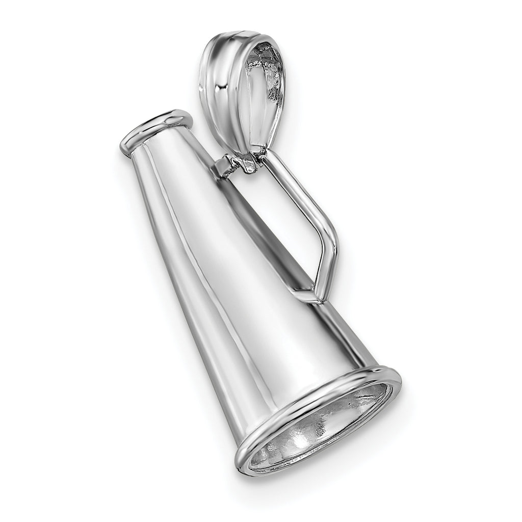 14K White Gold 3-D Megaphone Charm - Sophia Jewelers