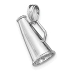 14K White Gold 3-D Megaphone Charm - Sophia Jewelers