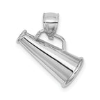 14K White Gold 3-D Megaphone Charm - Sophia Jewelers