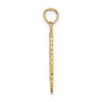 14k Solid Polished Framed Gymnast Charm