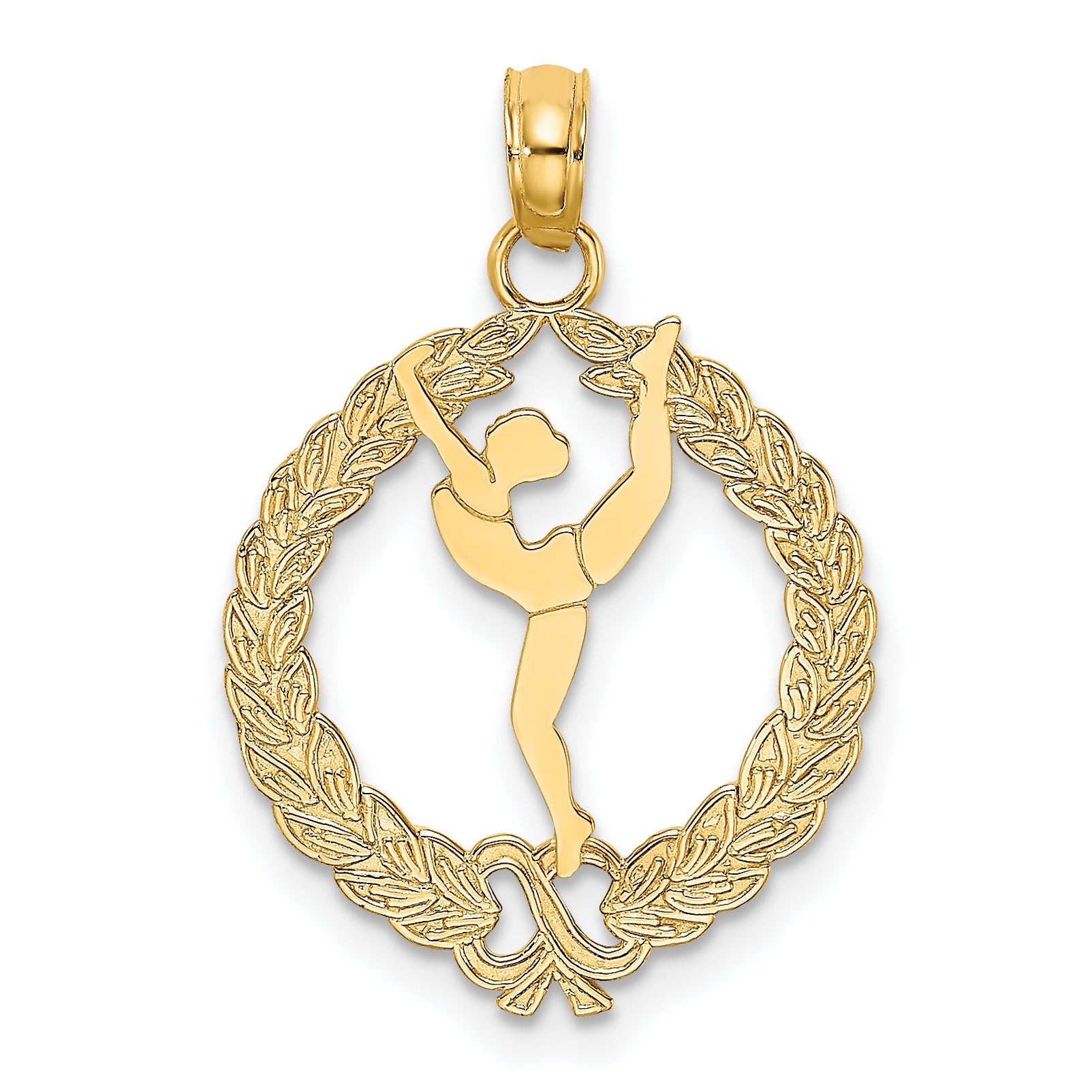 14k Solid Polished Framed Gymnast Charm Main image