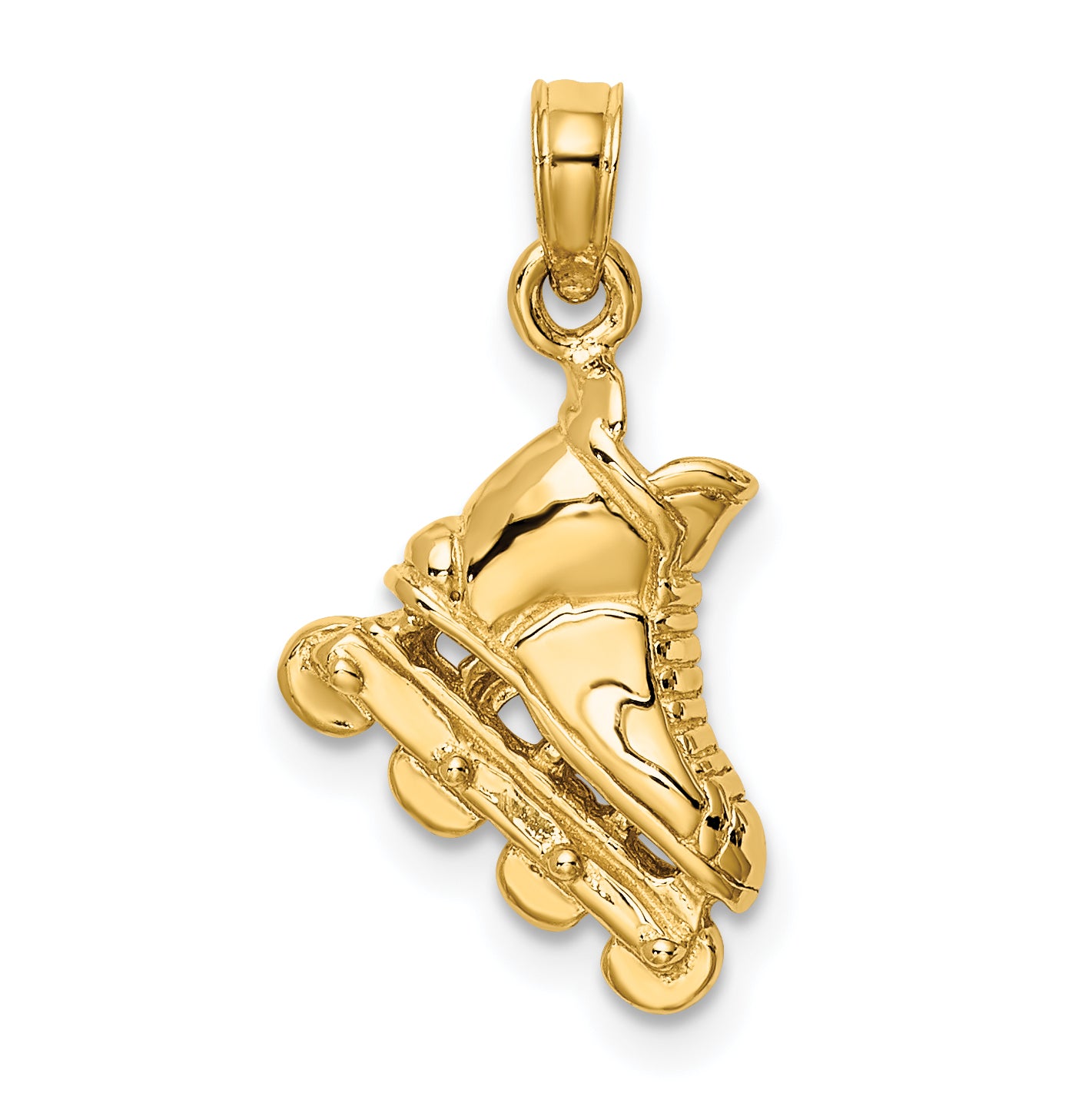 14K Solid Polished 3-D Rollerblade Charm Main image
