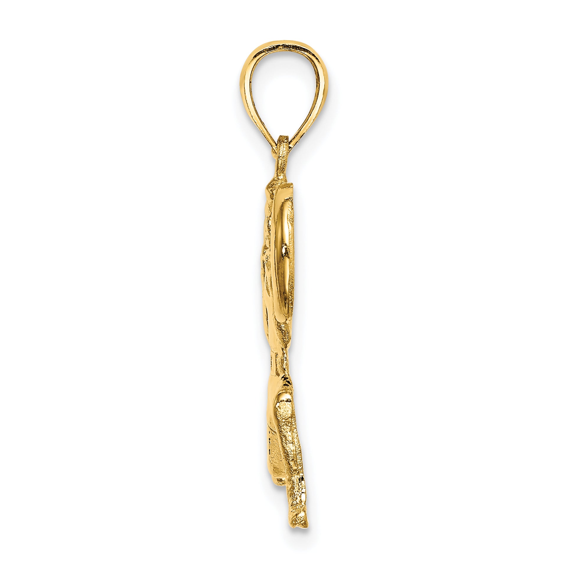 14k Solid Polished Weightlifter Pendant Secondary image